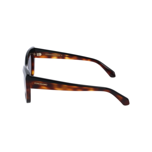 Óculos de Sol Salvatore Ferragamo SF2065S 006 54 Acetato Preto e Marrom Mesclado com lentes na cor Cinza