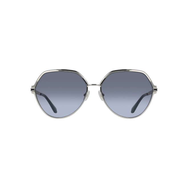 Óculos de Sol Salvatore Ferragamo SF325S 738 62 Metal Dourado Claro com lentes na cor Cinza Degradê 2