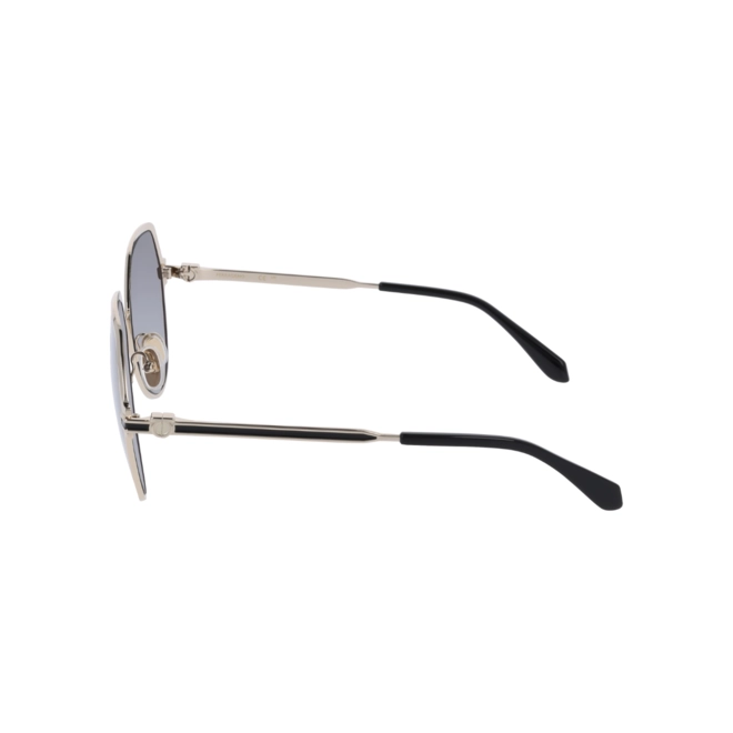 Óculos de Sol Salvatore Ferragamo SF325S 738 62 Metal Dourado Claro com lentes na cor Cinza Degradê 4