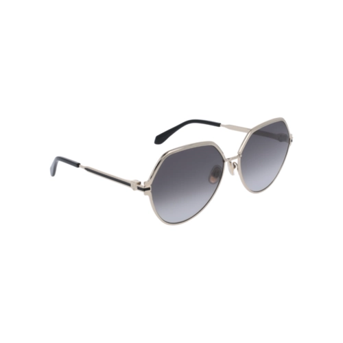 Óculos de Sol Salvatore Ferragamo SF325S 738 62 Metal Dourado Claro com lentes na cor Cinza Degradê