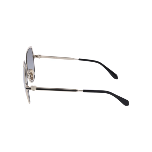 Óculos de Sol Salvatore Ferragamo SF325S 738 62 Metal Dourado Claro com lentes na cor Cinza Degradê