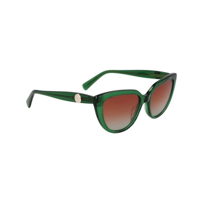 Óculos de Sol Longchamp LO766S 300 53 Acetato Verde Transparente com lentes na cor Marrom Degradê 3