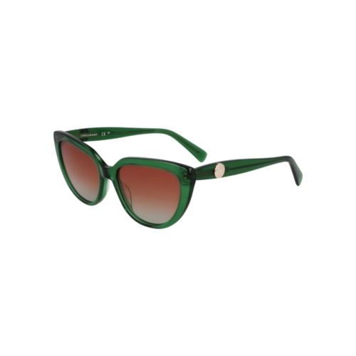 Óculos de Sol Longchamp LO766S 300 53 Acetato Verde Transparente com lentes na cor Marrom Degradê