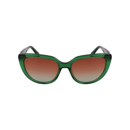 Óculos de Sol Longchamp LO766S 300 53 Acetato Verde Transparente com lentes na cor Marrom Degradê