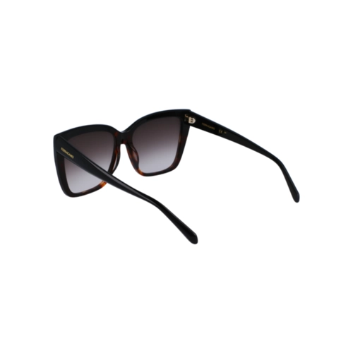 Óculos de Sol Salvatore Ferragamo SF1102S 006 58 Acetato Preto Mesclado com lentes na cor Cinza Degradê