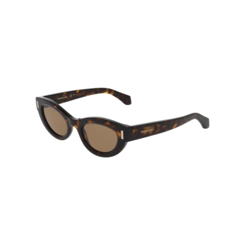 Óculos de Sol Salvatore Ferragamo SF2062SE 242 49 Acetato Marrom Mesclado com lentes na cor Marrom