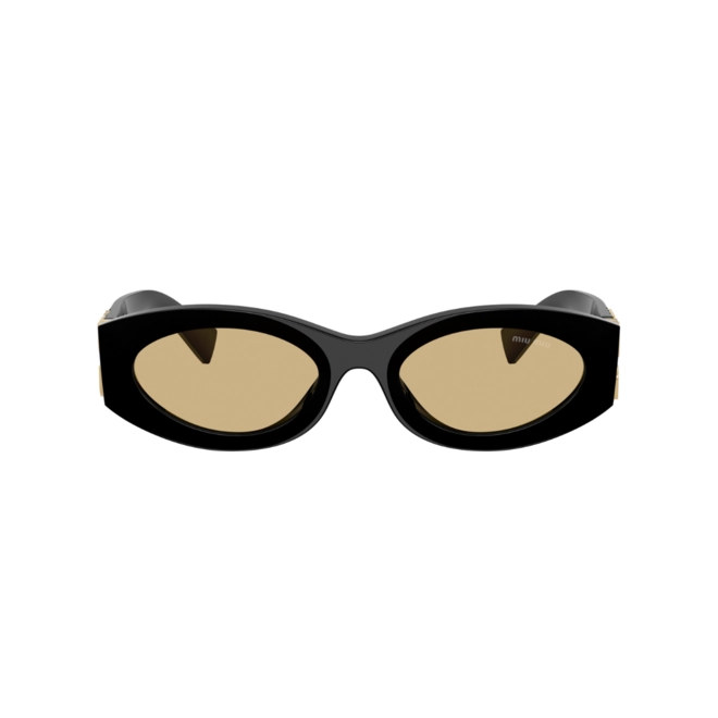 Óculos de Sol Miu Miu 0MU 11WS 16K10R54 Acetato Preto com lentes na cor Amarelo 2