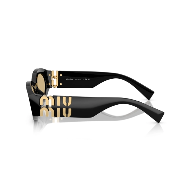 Óculos de Sol Miu Miu 0MU 11WS 16K10R54 Acetato Preto com lentes na cor Amarelo 3