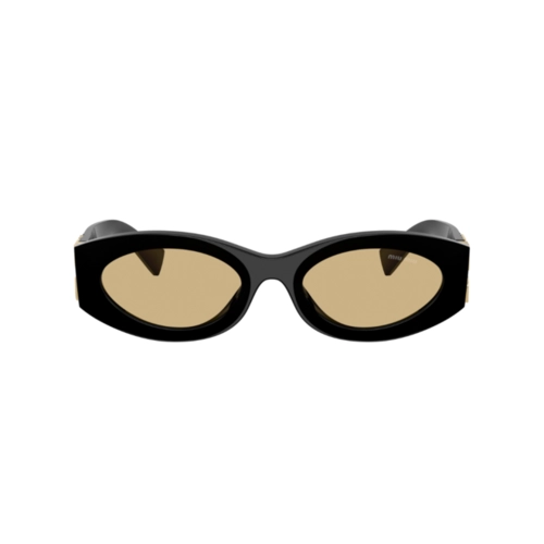 Óculos de Sol Miu Miu 0MU 11WS 16K10R54 Acetato Preto com lentes na cor Amarelo