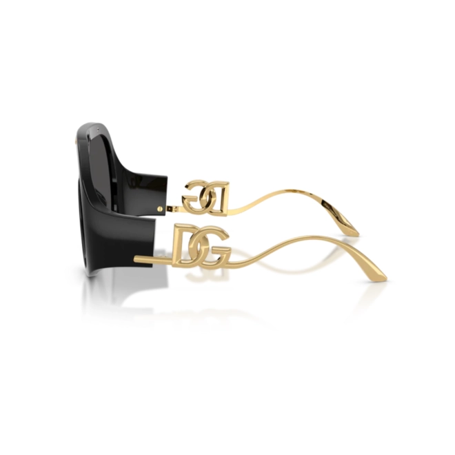 Óculos de Sol Dolce & Gabbana 0DG6202 501/8728 Acetato Preto com lentes na cor Cinza Escuro 3