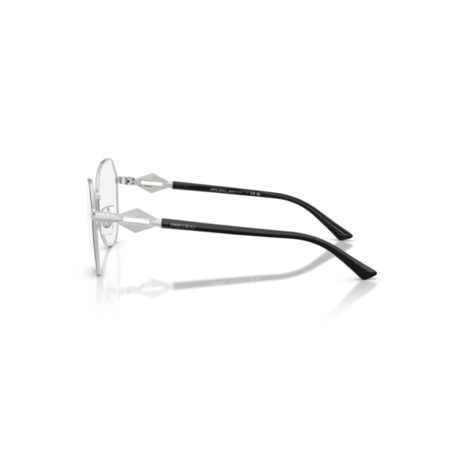 Óculos de Grau Jimmy Choo 0JC2011 3016 55 Metal Preto e Prata 3