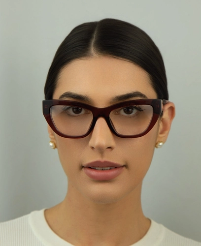 Óculos de Grau Dolce & Gabbana 0DG3412 3045 53 Acetato Bordô Transparente