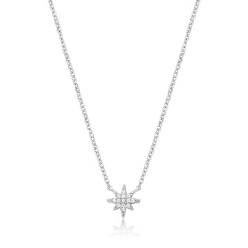 Gargantilha For me Planet prata 925 pingente estrela cravejada de Zircônias
