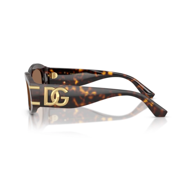 Óculos de Sol Dolce & Gabbana 0DG4502 502/7355 Acetato Marrom Mesclado com lentes na cor Marrom 4