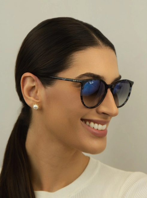 Óculos de Sol Ray-Ban 0RB2204 14303F54 Acetato Azul Mesclado com lentes na cor Azul Degradê 5