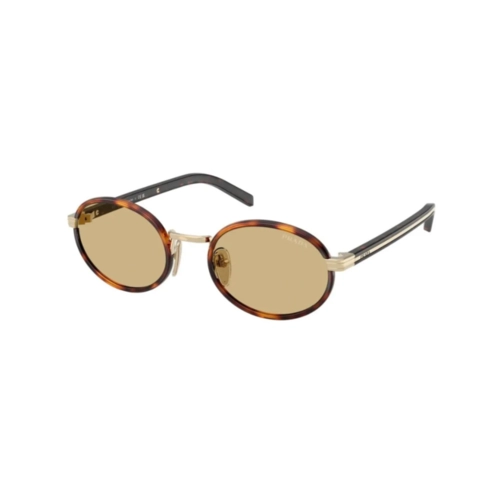 Óculos de Sol Prada 0PR B56S 21E10R52 Metal e Acetato Marrom Mesclado com lentes na cor Marrom