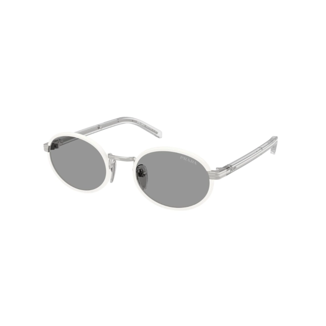 Óculos de Sol Prada 0PR B56S 23E50Q52 Metal e Acetato Branco com lentes na cor Cinza 1