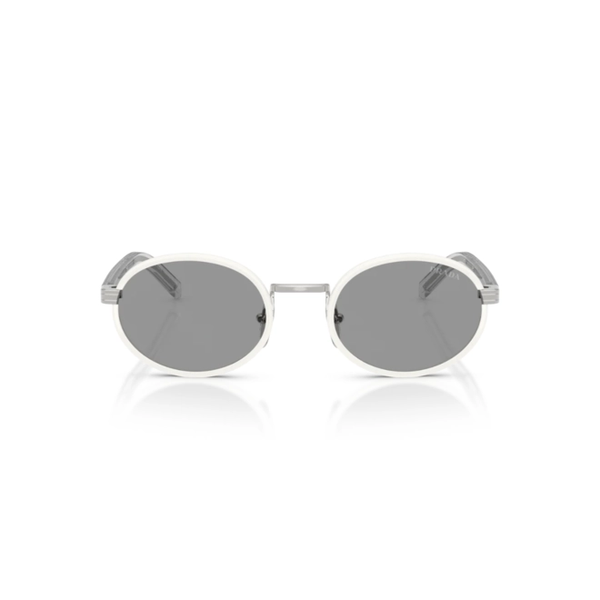 Óculos de Sol Prada 0PR B56S 23E50Q52 Metal e Acetato Branco com lentes na cor Cinza 2