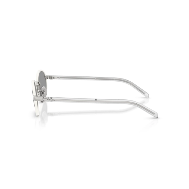 Óculos de Sol Prada 0PR B56S 23E50Q52 Metal e Acetato Branco com lentes na cor Cinza 4