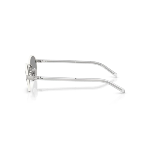Óculos de Sol Prada 0PR B56S 23E50Q52 Metal e Acetato Branco com lentes na cor Cinza