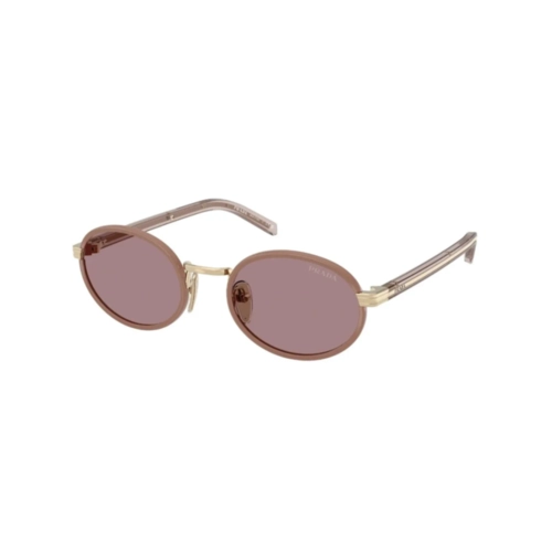 Óculos de Sol Prada 0PR B56S 24E20I52 Metal e Acetato Rosa e Dourado com lentes na cor Rosa