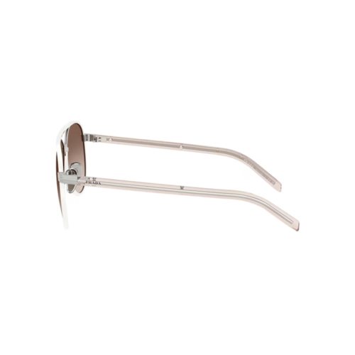 Óculos de Sol Prada 0PR B57S 23E10S59 Metal e Acetato Branco com lentes na cor Marrom Degradê