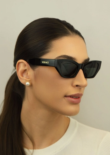 Óculos de Sol Versace 0VE4488U GB1/8753 Acetato Preto com lentes na cor Cinza
