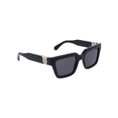 Óculos de Sol Salvatore Ferragamo SF2066S 001 52 Acetato Preto com lentes na cor Cinza