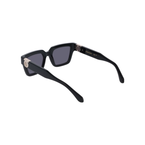 Óculos de Sol Salvatore Ferragamo SF2066S 001 52 Acetato Preto com lentes na cor Cinza