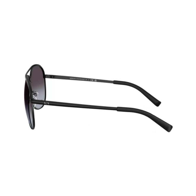 Óculos de Sol Armani Exchange 0AX2002 60008G61 Metal Preto com lentes na cor Cinza Degradê 3