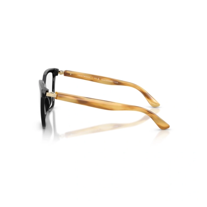 Óculos de Grau Emporio Armani 0EA4254U 62691W54 Acetato Preto e Marrom com lentes na cor Marrom 3