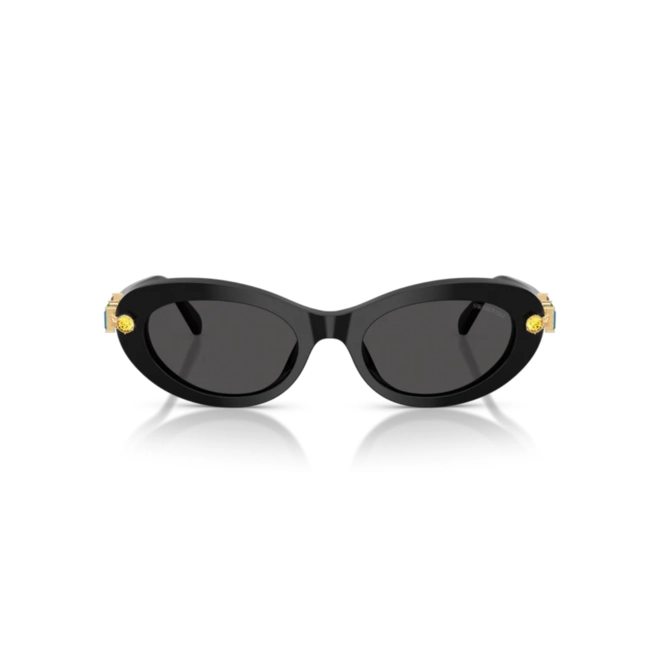 Óculos de Sol Swarovski 0SK6042 10018753 Acetato Preto com lentes na cor Cinza 2