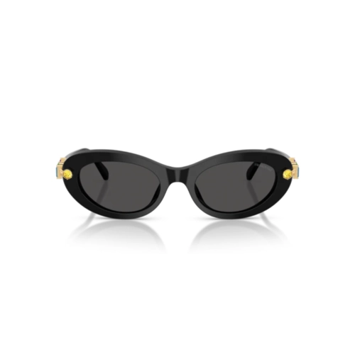 Óculos de Sol Swarovski 0SK6042 10018753 Acetato Preto com lentes na cor Cinza