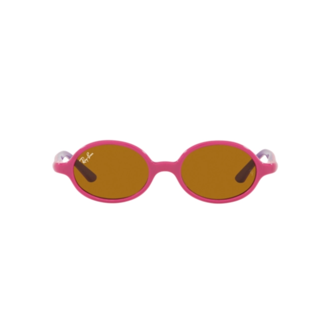 Óculos de Sol Ray-Ban Junior 0RJ9145S 7083/342 Acetato Rosa com lentes na cor Marrom 2