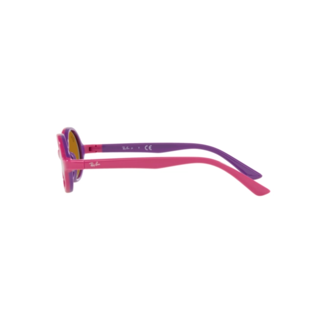 Óculos de Sol Ray-Ban Junior 0RJ9145S 7083/342 Acetato Rosa com lentes na cor Marrom 4