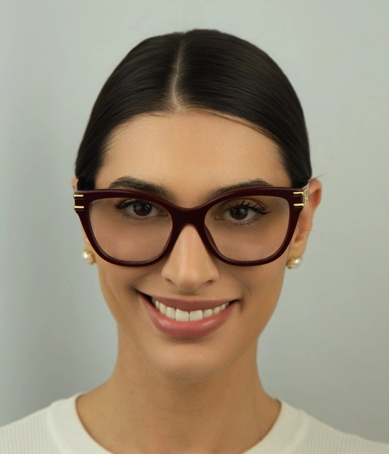 Óculos de Grau Dolce & Gabbana 0DG3418 3091 55 Acetato Bordô 3