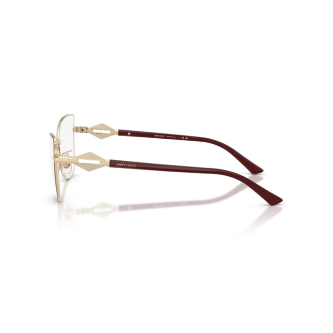 Óculos de Grau Jimmy Choo 0JC2012 3025 55 Metal Vermelho e Dourado 3
