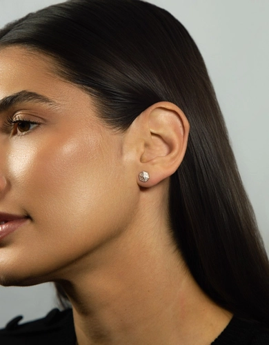 Brinco For me Triangle stud prata 925 triângulos com Zircônias