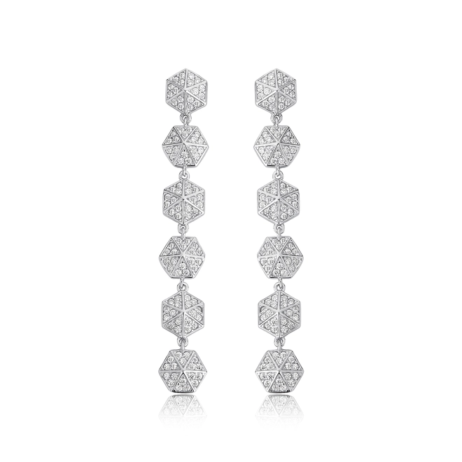 Brinco For me Triangle prata 925 pingente de triângulos com Zircõnias 1