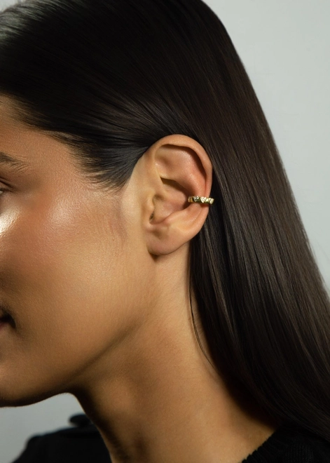 Piercing de orelha For me Triangle prata 925 dourada triângulos de Zircônias 2