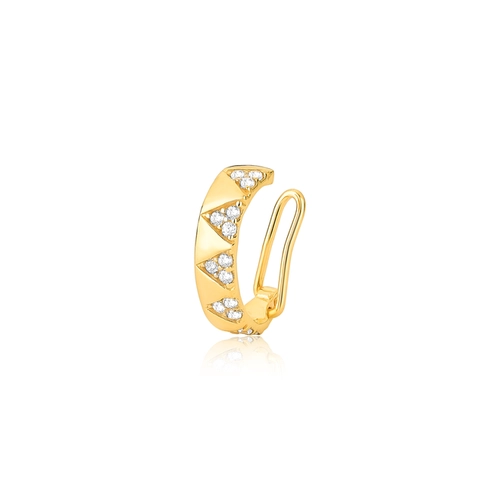 Piercing de orelha For me Triangle prata 925 dourada triângulos de Zircônias