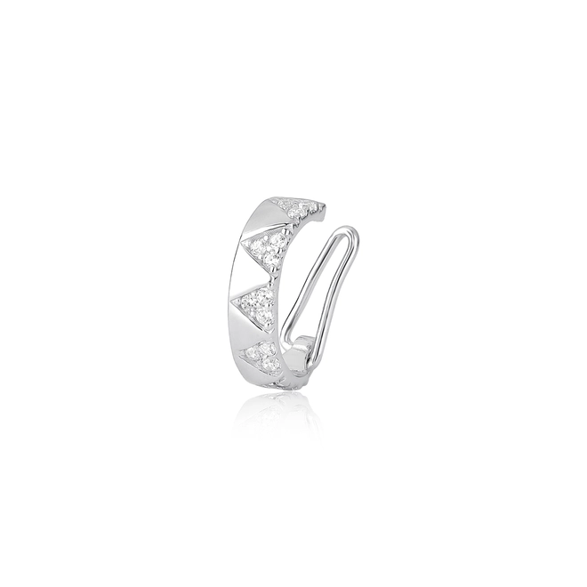 Piercing de orelha For me Triangle prata 925 com triângulos de Zircônias 1