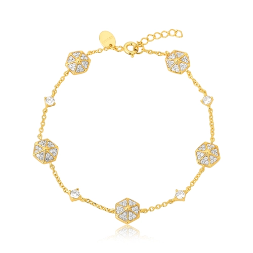 Pulseira For me Triangle elos prata 925 com triângulos e Zircônias