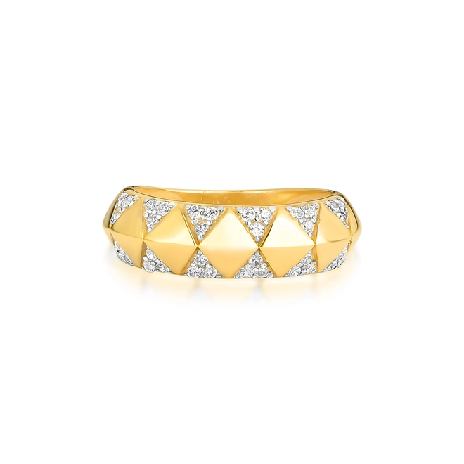 Anel For me Triangle prata 925 abaulado com triângulos de Zircônias 3