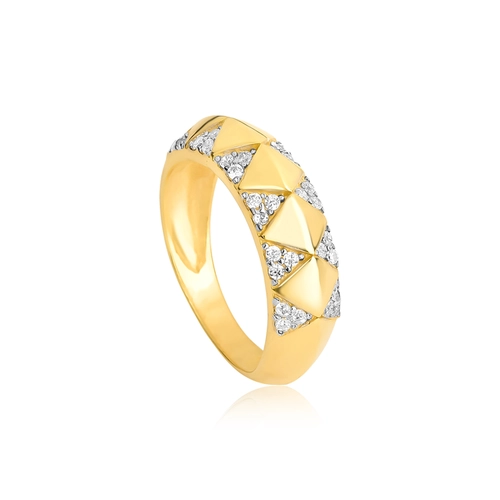 Anel For me Triangle prata 925 abaulado com triângulos de Zircônias