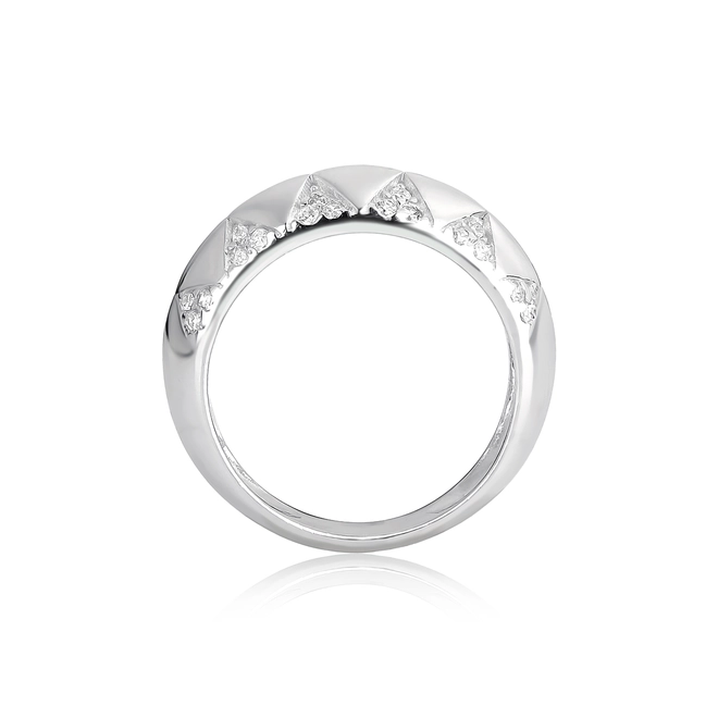 Anel For me Triangle abaulado prata 925 com triângulos de Zircônias 2