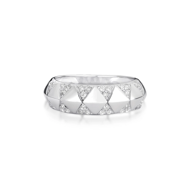 Anel For me Triangle abaulado prata 925 com triângulos de Zircônias 3
