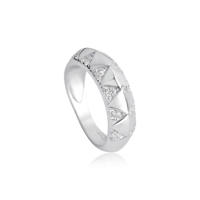Anel For me Triangle abaulado prata 925 com triângulos de Zircônias 1