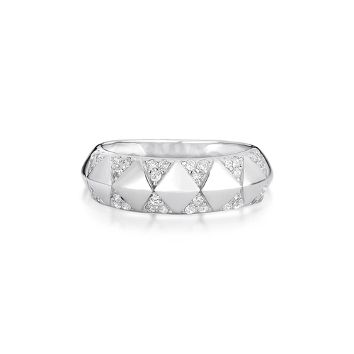 Anel For me Triangle abaulado prata 925 com triângulos de Zircônias