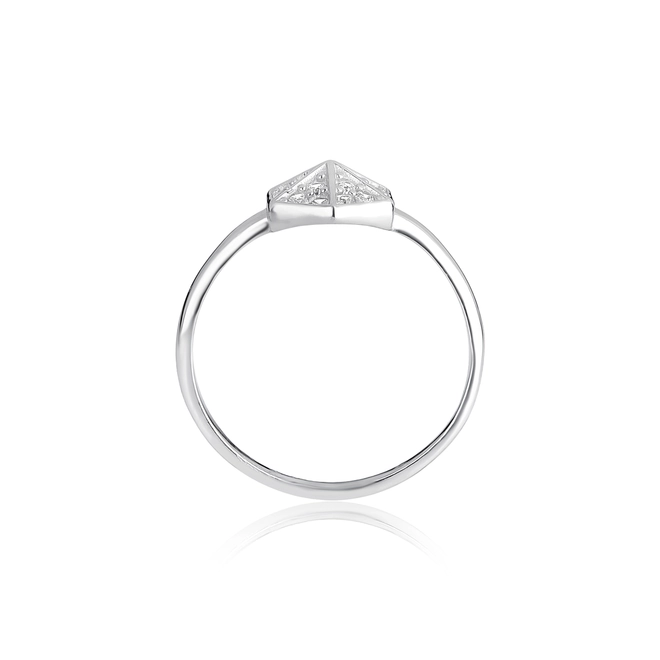 Anel For me Triangle geométrico prata 925 dourada triângulos de Zircônias 2